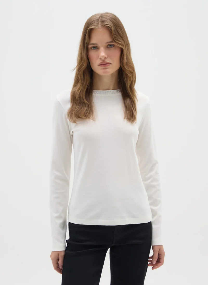 Ovs OVS Pure Cotton White Regular Fit T-Shirt